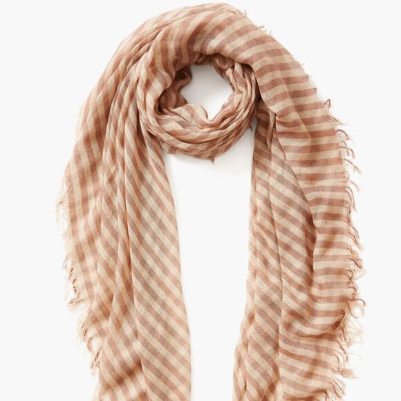 New Auth Chan Luu Silk and Cashmere Scarf Cognac Linea - Picture 1 of 1